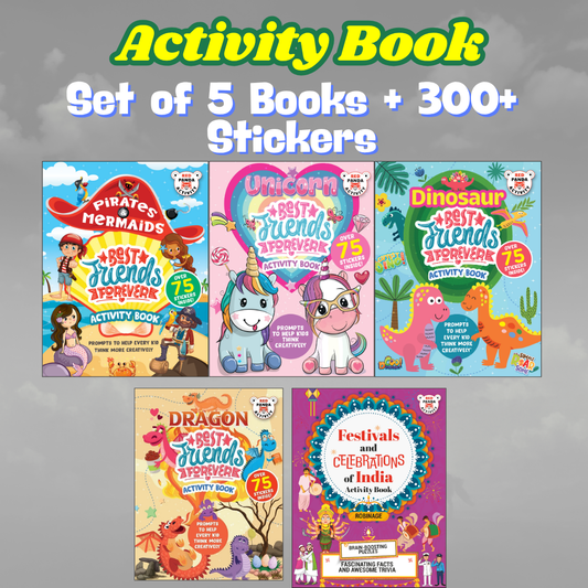 Creative Kids Mega Activity Book Bundle (Set of 5 Books + 300+ Stickers)