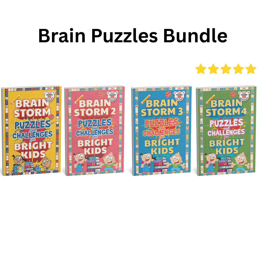 Brain Puzzles Bundle – 4 Books of Fun Challenges for Bright Kids