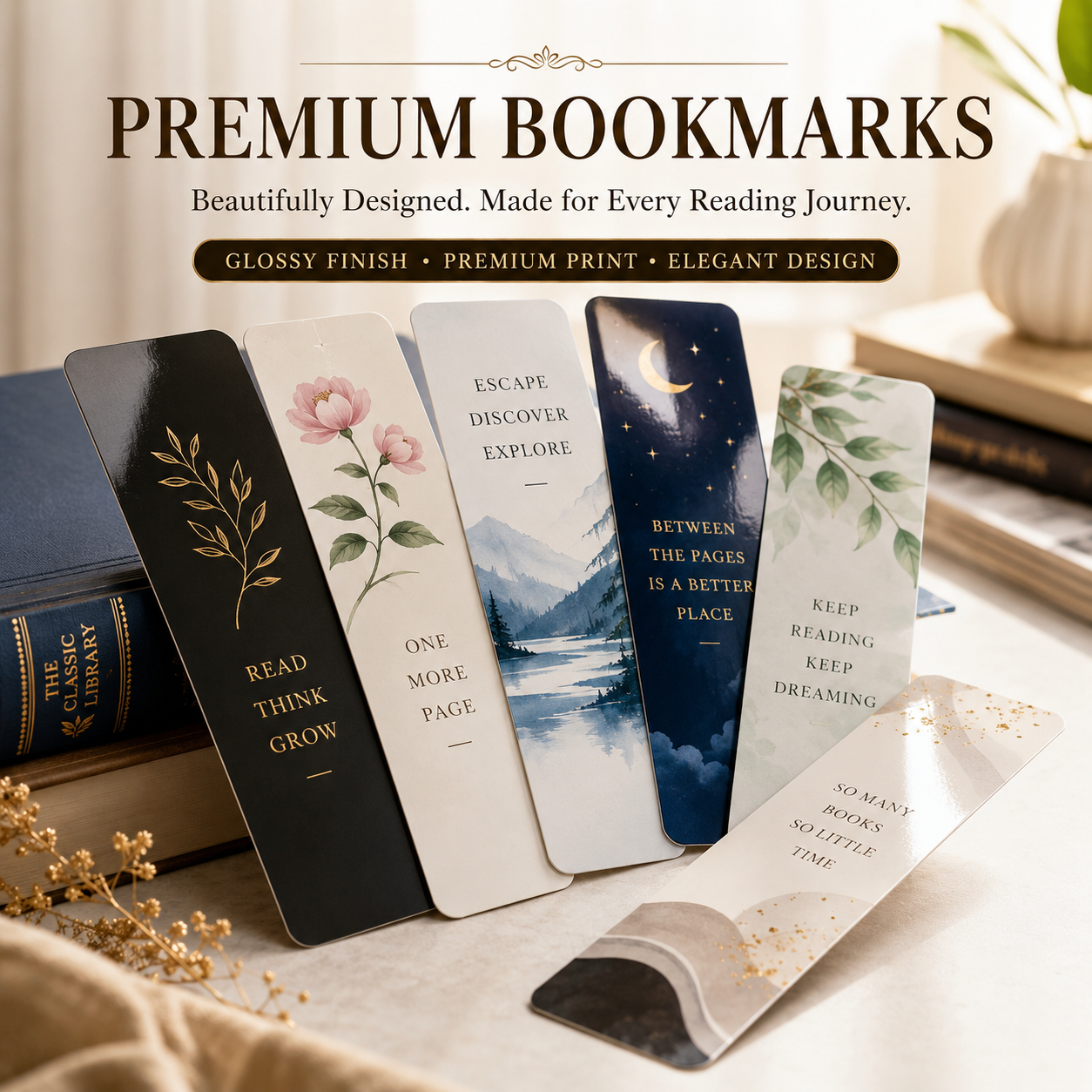 Premium Durable Bookmark – Slim, Lightweight Page Markers for Readers & Students