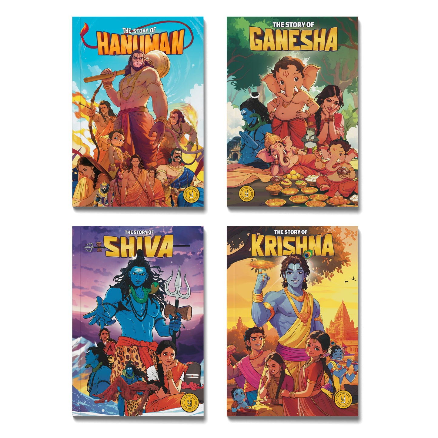 Stories of the Gods – Ganesha, Shiva, Hanuman & Krishna– 4 Book Comic Set (English)