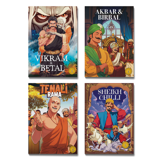 The Wit & Wisdom Collection: 4 Classic Indian Comics | Vikram Betal, Akbar Birbal, Tenali Rama, Sheikh Chilli