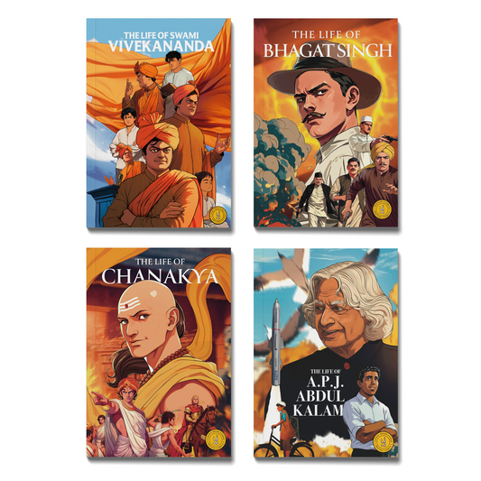 Great Indian Legends: Illustrated Comic Book Set (Pack of 4) | Vivekananda, Bhagat Singh, Chanakya, APJ Abdul Kalam